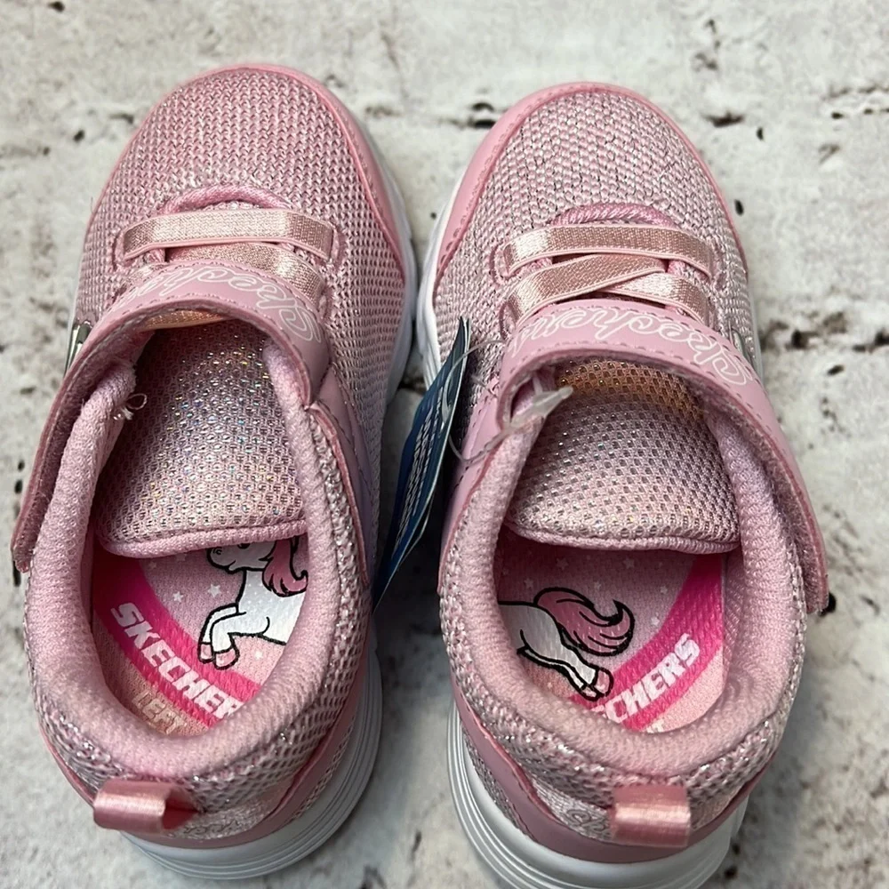 Sketchers Kids Sneakers Comfy Flex - Moving On Pink Sz 7